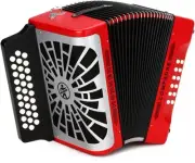 Hohner Compadre Diatonic Accordion - Keys of F/Bb/Eb - Red
