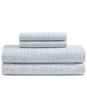 Tommy Hilfiger 200 Thread Count New England Plaid Cotton Percale Sheet Set