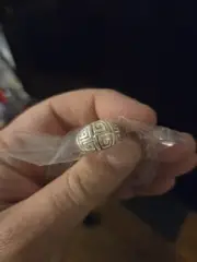 Vintage Sterling Silver Large Dome Ring With Laser Cut Maze Patterns [Size 8 US]