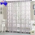 Tulle Curtains Aesthetic Floral Voile Curtains 2 X 0.95m for Bedroom Living Room