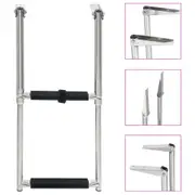 Folding Boarding Ladder 2-step Stainless Steel vidaXL