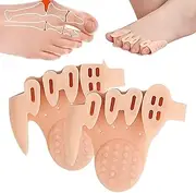 Toe Separators For Overlapping Toes - Five-Hole Foot Separators - Thicken Arch Massage Half-Size Pad Arch Orthotic Sleeve Corrector