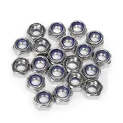 M10-1.5 Nylon Insert Lock Nuts, Stainless Steel 304 (18-8) Lock Nuts with Nyl...