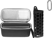 Carrying Silicone Case Cover and Waterproof Shockproof Travel Portable Protective Sonos Roam Speaker Case for Sonos Roam Wireless Bluetooth Speaker (Black)