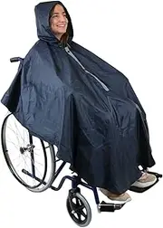 [KMINA] Rain cape wheelchair adults, wheelchair blanket waterproof with zip, rain poncho cape for wheelchair, blanket for wheelchair users with hood, wheelchair poncho warm