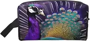 [FSCEV] Purple Peacock Storage Bag Toiletry Bag Travel Bag Cute Cosmetic Bag Makeup Accessories, White, One Size
