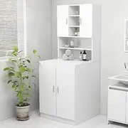 Washing Machine Cabinet White Storage Organizer Laundry Room Furniture Home Decor