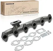 A-Premium Exhaust Manifold Kit W/Gaskets, Nuts, Bolts & Flange [5.9L] Compatible with Dodge Ram 2500 2004-2009, Ram 3500 2004-2008