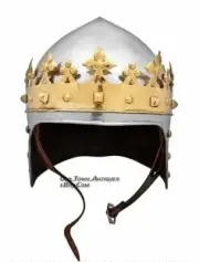 Medieval Knight Crown Helmet Crusader Costume Armor LARP Collectible Item