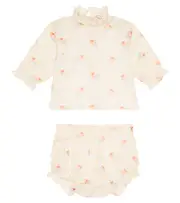 [Caramel] Caramel Baby Broccoli cotton dress and bloomers set M 3 white