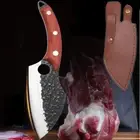 Hand Forged Boning Knife Home Meat Cleaver Outdoor Hunting Knife withSheath