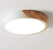 ZAITINZ LED Ceiling Lights, Modern Flush Mount Lighting Fixture,Round Shaped Wood Ceiling Lighting for Bedroom,Kitchen,24W,6500K Cool White,Ø30cm
