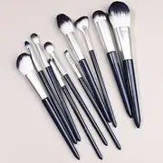Makeup Brush Set 10 Pcs Premium Synthetic Foundation Powder Concealers Eye shadows Blush Makeup Brushes，Nvay Blue