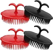 OATIPHO 4pcs Plastic Scalp Scrubber Handheld Hair Cleaning Brush with Bristles for Gentle Scalp Massage for Home Office Travel Use Enhances Hair Washing Experience