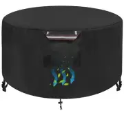Round Fire Pit Cover 36 x 24 Inch 100% Waterproof 600D Heavy Duty Patio Firep...