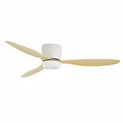 Ceiling Fan with Light Overhead Cooling Remote Control Electric Air Ventilation Quiet Modern Indoor LED Lamp 3 ABS Blades 5 Speed Timer 132cm