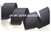 LAST 1 - 6 3/4 YARD ROLL SALE 1.5" SOLID OFFRAY BLACK GROSGRAIN CHEER RIBBON