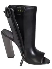 NEW Tom Ford Women's $1,850 W2078R Black Leather Zip Up Ankle Boots Shoes 37.5