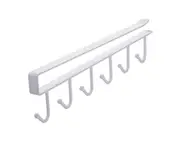 Storage Hook Save Space Strong Load-bearing Sturdy No Punching Design Durable Traceless Cabinet Shelf Storage Rack Punch-free Anti-rust Towel Hook-White