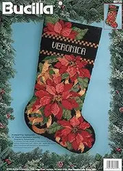 Bucilla - Poinsettia Tapestry - Needlepoint Stocking Kit 60725