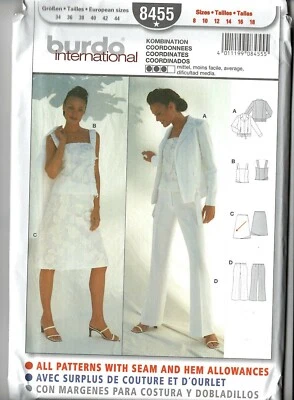 Burda 8455 - Sewing Pattern - Misses Pants, Skirts, Top, Jacket