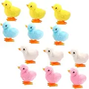 ERINGOGO 12Pcs Wind Up Chicks Plush Jumping Chickens for Pets Safe Fun Clockwork Chick Engaging Playtime