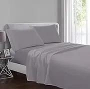 Wear & Snug Flat Sheet 100% Egyptian Cotton Flat Sheet Dyed Plain Flat Sheets 200 Thread Count Super Soft Flat Sheets (Grey, King)