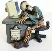 2000 SCULPTURE DIE HARD SURFER SKULL SIGNED & HAND PAINTED BY W.U. LTD EDITION
