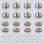 Pailvens Speaker Spikes Floor Protectors 8pcs, Shockproof Speaker Isolation Stand Feet for HiFi Amplifier, Subwoofer, DAC Recorder, Turntable, Cone Base Pad with 3M Adhesive, Gold