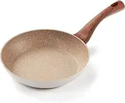 Innerwell Nonstick Frying Pan, PFOA-FreeGranite Stone Cookware Skillet, Safety Non-Stick Cookware Cooking Pan, Induction Compatible(8 Inch, Beige&Yellow)