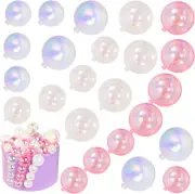 24 PCS Bubble Balls Cake Toppers Mini Balloon Cake Topper Pearl Insert Cupcake D