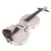 Full-Size 4/4 White Acoustic Electric Violin Package, Case, Bow, Rosin and More