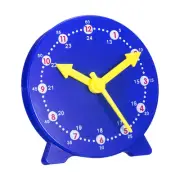 4 inch Teaching Clock Learning Time 24 Hour 3 Pointers Geared, Blue