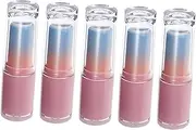 WOFASHPURET 5Pcs Transparent Gradient Lipstick Tubes DIY Empty Containers for Travel Portable Design Leak for Makeup and Lip Gloss Storage