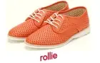 Rollie Shoes comfort leather Derby casuals Rollie Derby Punch Tangerine Orange