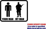 Vinyl Decal Sticker - Military Your Man My Man Army Car Truck Bumper JDM Fun 10"