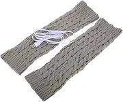 [GRIRIW] 1Pair USB Heated Leg Warmers for Women Knitted Knee Warm Socks Winter Ankle Warmers for Outdoor Activities Fashionable Functional Design for Cycling Hiking Grey
