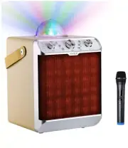 Bluetooth Karaoke Machine with Disco Ball Portable PA System Rechargeable. HIKEP