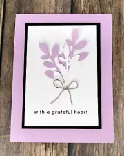 Stampin Up Card Kit - Fresh Freesia Leaves ~ with a grateful heart makes 4 cards