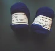 Two Skeins 2 Fold Chiffon Zephyr Navy Blue Yarn Color 93 Lot 7315