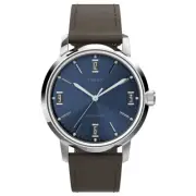 Timex Marlin Automatic Stainless Steel Blue Dial Leather Watch TW2V44500 RRP$499