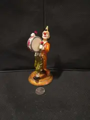 COLORFUL STANDING CLOWN W/DRUM TRINKET BOX BY KEREN KOPAL, CRYSTALS