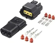 BIZOCA 1/5/10/20/50 Sets 3 Pin Automotive Waterproof Black Male Female Connector Car Auto Sealed Truck Scket 174359-2 174357-2(3p Male Female,5 Sets)