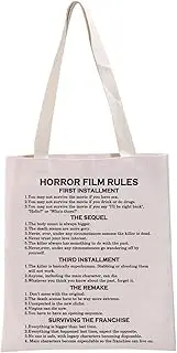 [G2TUP] Horror Movies Inspired Gift Horror Movie Rules Tote Bag Horror Movies Fan Handbag Film Lover Gift