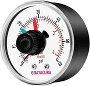 0-60psi/bar Boxed Pressure Gauge with Dial Replacement for Select Filters, 2" Dial Size, 1/4" NPT Center Back Mount, Pool Filter Gauge, for Measuring Swimming Pool Water Pressure