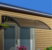 1x1.2m DIY Door Window Awning Brown Panel Outdoor 5mm Hollow Sheet Plastic Frame