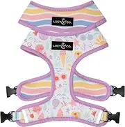 Lucy & Co. Cute Reversible Dog Harness Walking Halter - Best Designer Pet Harnesses for XS - XL Dogs - Padded Adjustable Vest for Easy Walking - X Small -Pastel Seashells