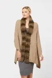 McDonald Possum Merino Fur Womens Shrug Wrap - Mocha