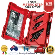 Milwaukee 3 Piece Metric Step Drill Bit Set JAM-FREE Performance Dual-flute Tool