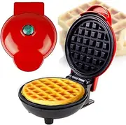 Mini Waffle Maker, Non Stick Coated Waffle Maker, Classic Waffle Maker, Electric Cake Maker for Pancakes, Biscuits, Crepes, Snacks, Belgian Waffles (RD)